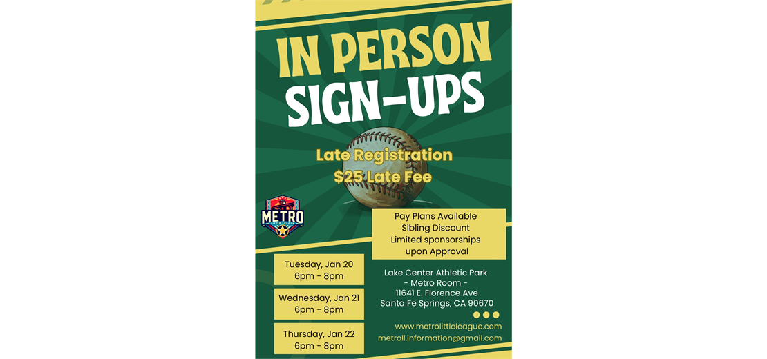 Updated Sign Up Dates